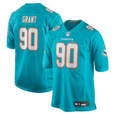 Miami Dolphins Kenneth Grant Nike Aqua Team Game Jersey