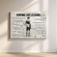 Surfing Life Lessons Printable Wall Art | Digital Download | Horizontal Printable Home Decor