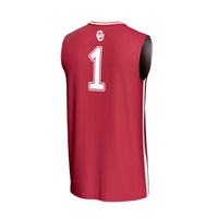 #1 Oklahoma Sooners GameDay Greats Lightweight Collegiate Basketball Fashion Jersey - Crimson
