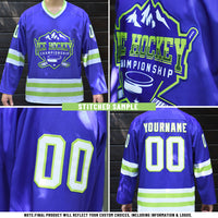 Custom Black Yellow-White Abstract Splatter Paint Hockey Lace Neck Jersey