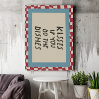 Kisses If You Do The Dishes Printable Wall Art | Digital Download | Vertical Printable Home Decor