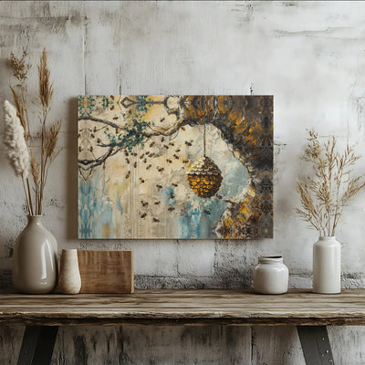 Honey Beehive Printable Wall Art | Digital Download | Horizontal Printable Home Decor