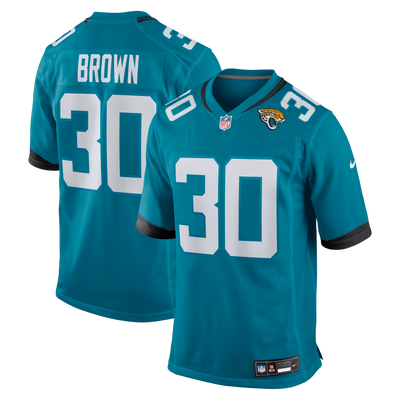 Jacksonville Jaguars Montaric Brown Nike Teal Game Player Jersey