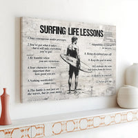 Surfing Life Lessons Printable Wall Art | Digital Download | Horizontal Printable Home Decor