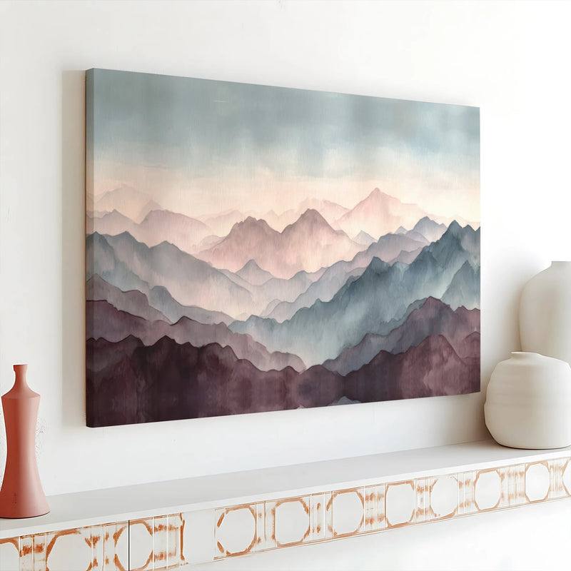 Watercolor Mountain Printable Wall Art | Digital Download | Horizontal Printable Home Decor