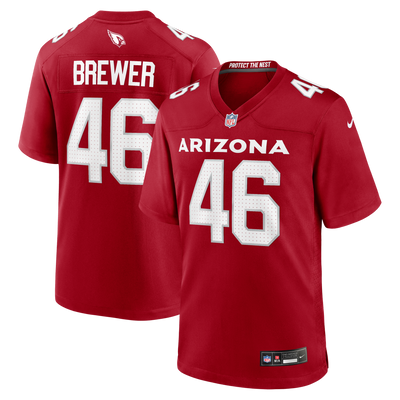 Arizona Cardinals Aaron Brewer Nike Cardinal Team Game Jersey
