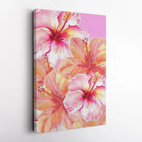 Watercolor Hibiscus Floral Printable Wall Art | Digital Download | Vertical Printable Home Decor