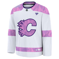 Calgary Flames Fanatics White 2024 Hockey Fights Cancer Practice Jersey