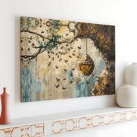 Honey Beehive Printable Wall Art | Digital Download | Horizontal Printable Home Decor