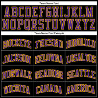 Custom Black Gold Pinstripe Purple-Gold Authentic Basketball Jersey