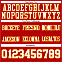 Custom Red White-Gold Authentic Football Jersey