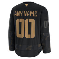 Nashville Predators Fanatics Black 2024 Military Appreciation Custom Practice Jersey