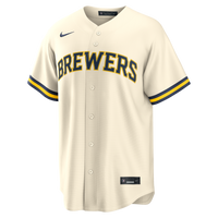 Milwaukee Brewers Christian Yelich Nike Cream Home Replica Jersey