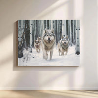 Wolf Pack Winter Forest Printable Wall Art | Digital Download | Horizontal Printable Home Decor