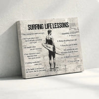 Surfing Life Lessons Printable Wall Art | Digital Download | Horizontal Printable Home Decor