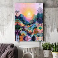 Vibrant Sunset Mountain Printable Wall Art | Digital Download | Vertical Printable Home Decor