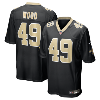 New Orleans Saints Zach Wood Nike Black Game Jersey