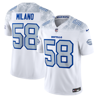 Buffalo Bills Matt Milano Nike White 2025 Rivalries Collection Stitched Limited Jersey