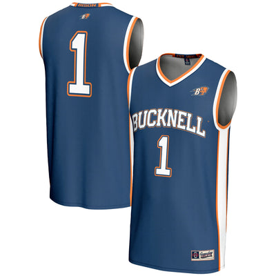 #1 Bucknell Bison GameDay Greats Lightweight Basketball Jersey - Navy