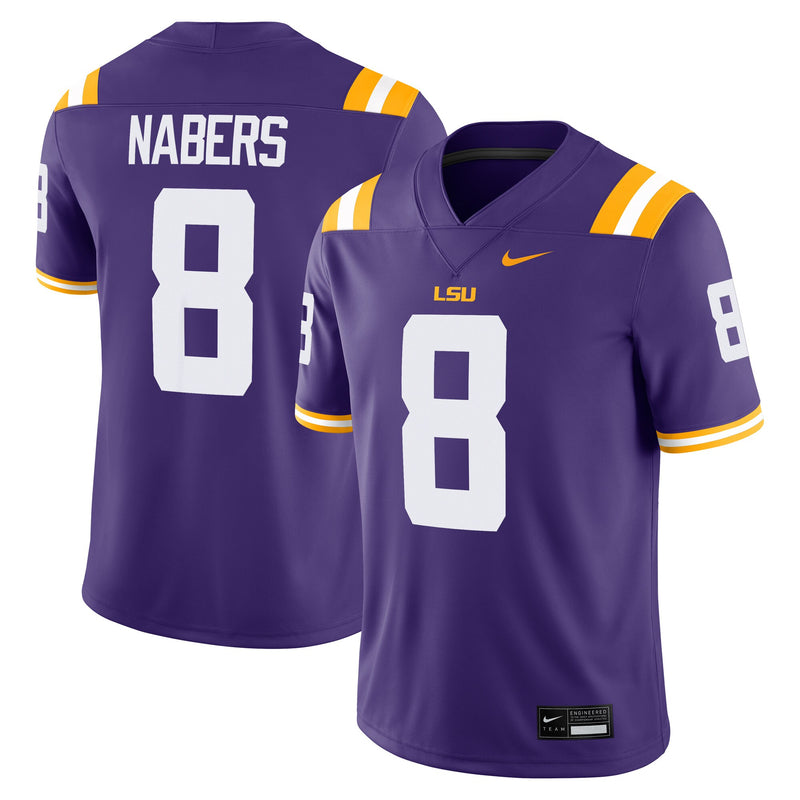 Malik Nabers LSU Tigers Nike Player Game Jersey - Purple