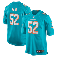 Miami Dolphins Patrick Paul Nike Aqua Game Jersey