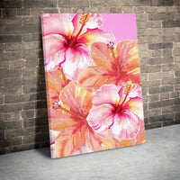 Watercolor Hibiscus Floral Printable Wall Art | Digital Download | Vertical Printable Home Decor