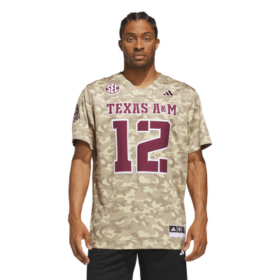 #12 Texas A&M Aggies adidas Honor & Support Premier Strategy Jersey - Beige
